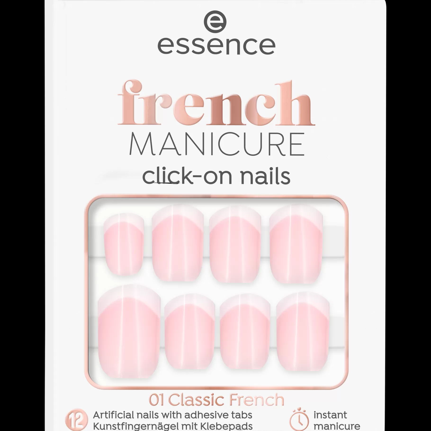 essence french MANICURE click-on nails 01 - Classic French Flash Sale